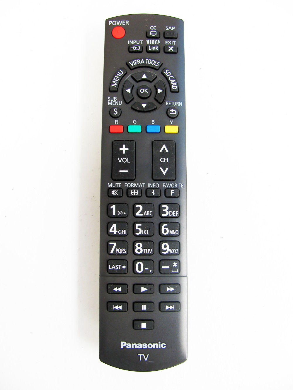 Genuine Panasonic N2QAYB000570 TV Remote Control (USED)